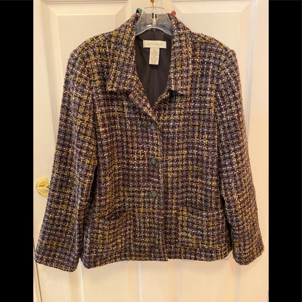 Appleseeds blazer purple and black weave 12